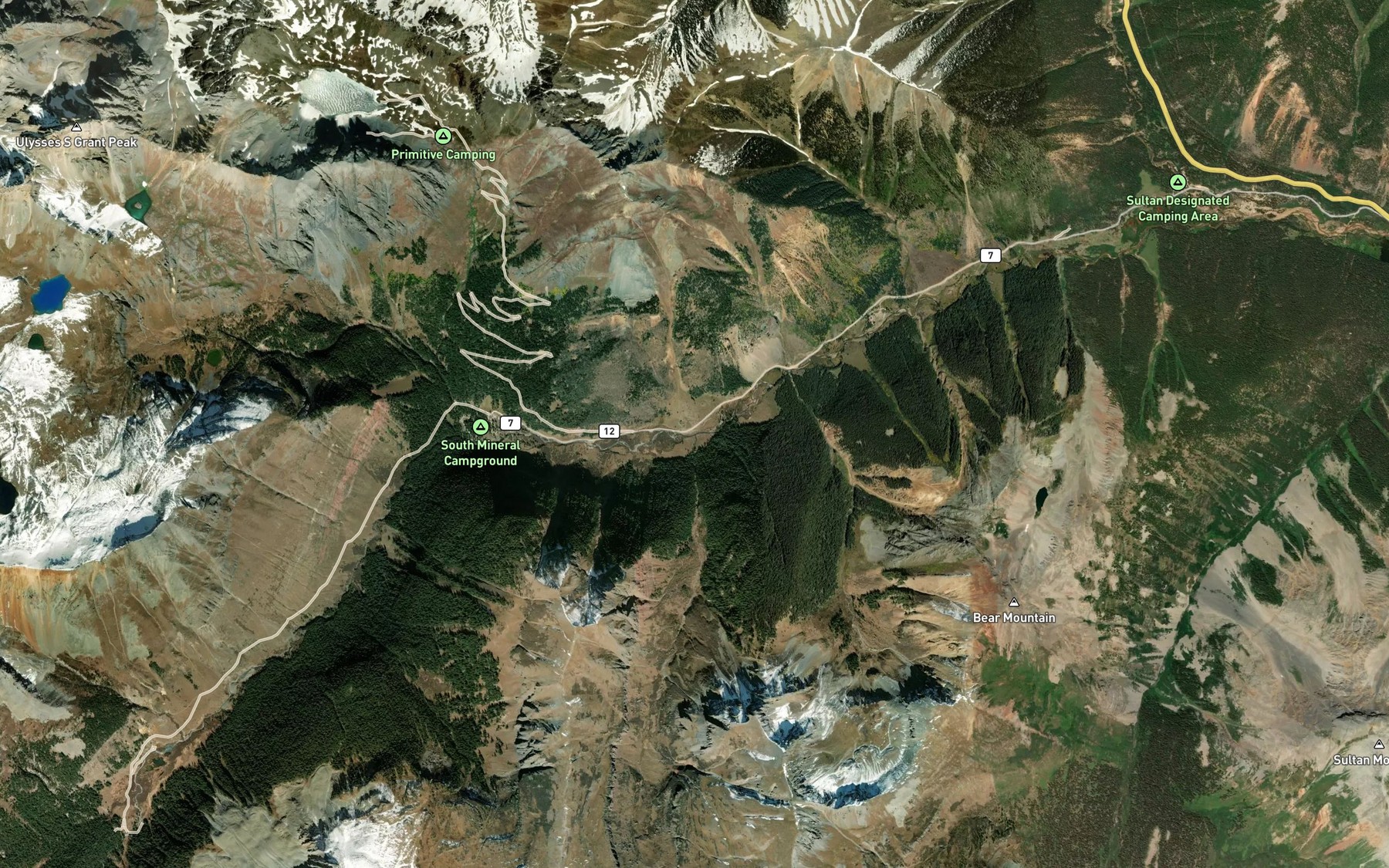 Satellite map of the Cataract Creek