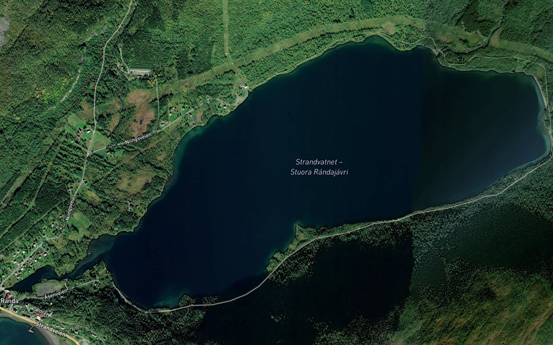Satellite map of the Strandvatnet