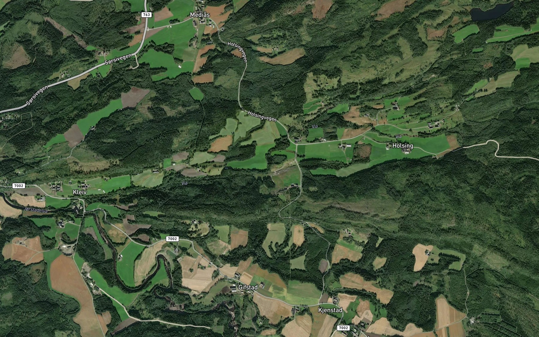 Satellite map of the Nordstadfossen