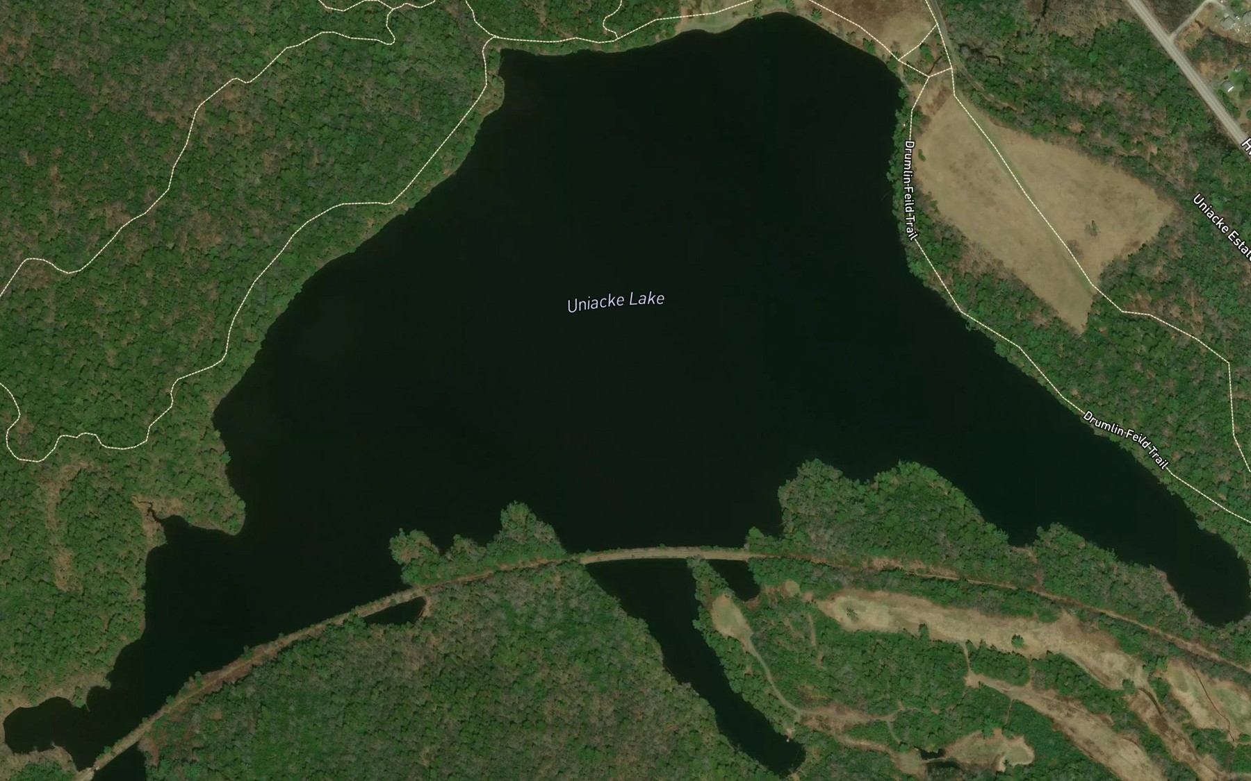 Satellite map of the Uniacke Lake