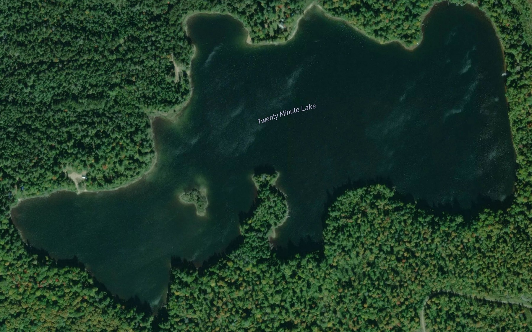 Satellite map of the Twenty Minute Lake