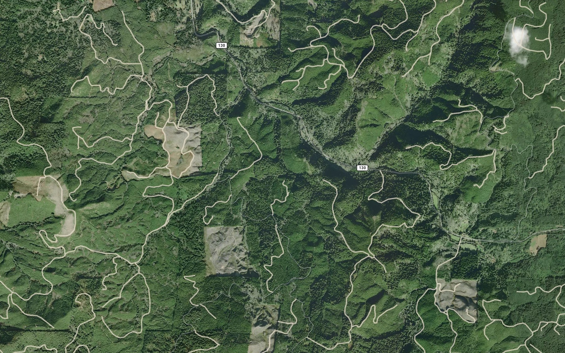 Satellite map of the West Fork Austin Creek