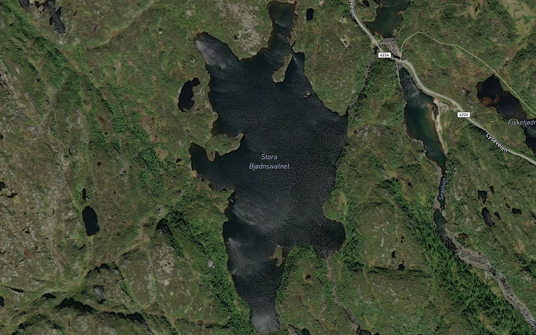 Satellite map of the Stora Bjodnsivatnet