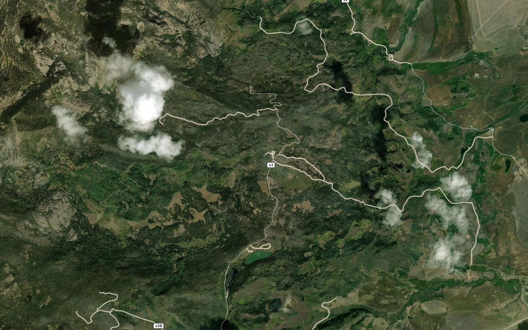 Satellite map of the Whalen Creek