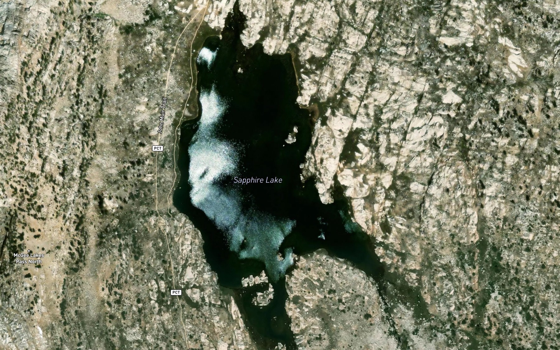 Satellite map of the Sapphire Lake