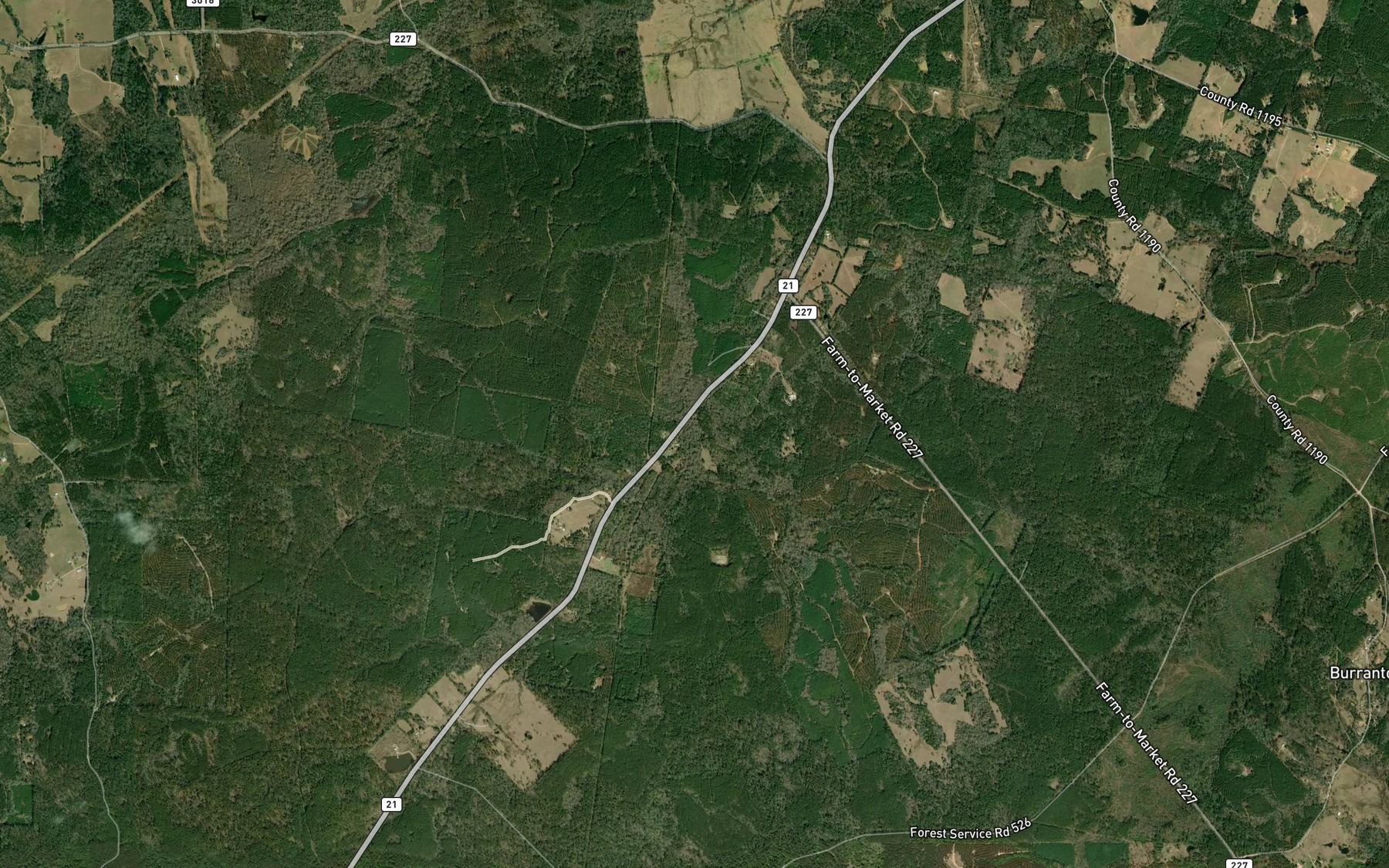 Satellite map of the Pine Spring Creek
