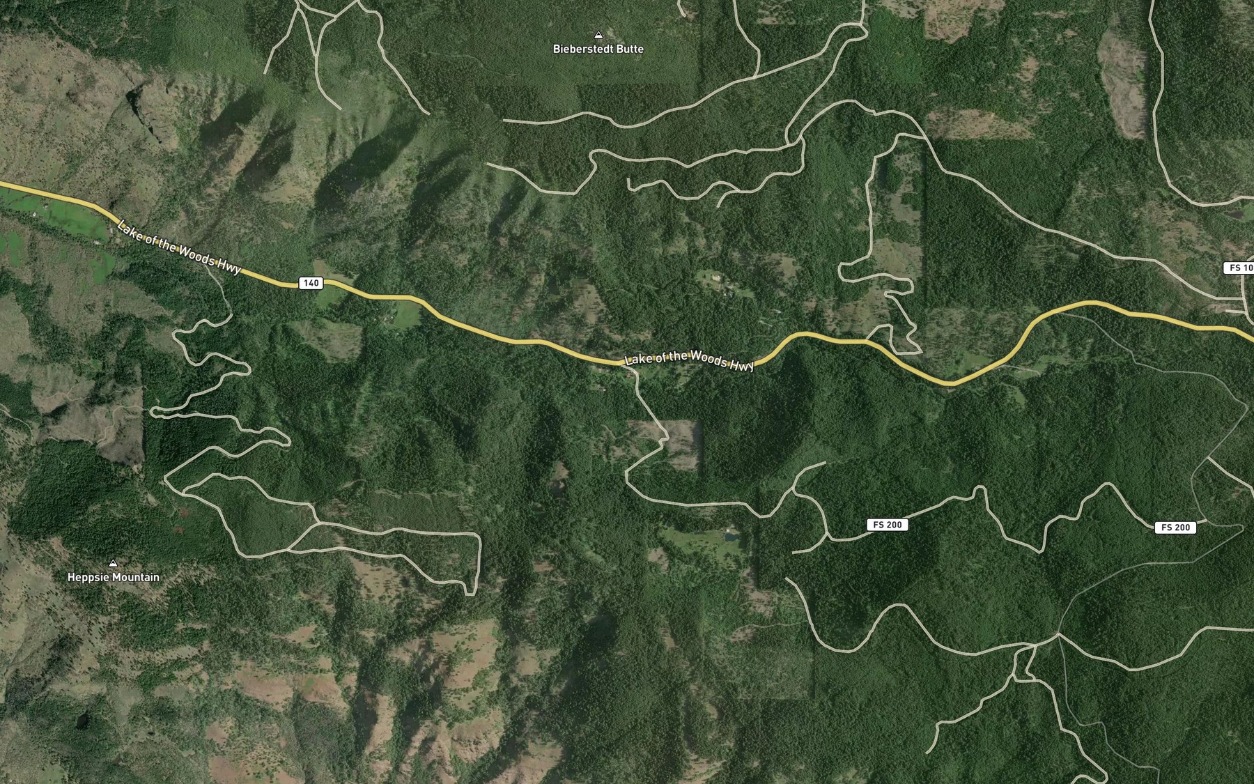 Satellite map of the Swamp Creek