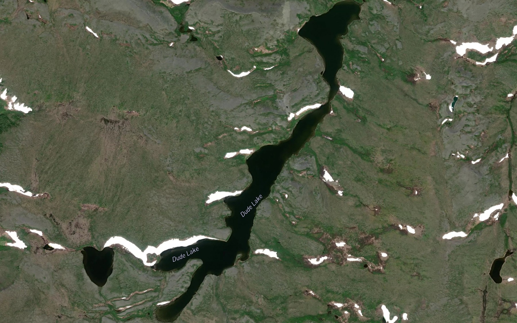 Satellite map of the Dude Lake