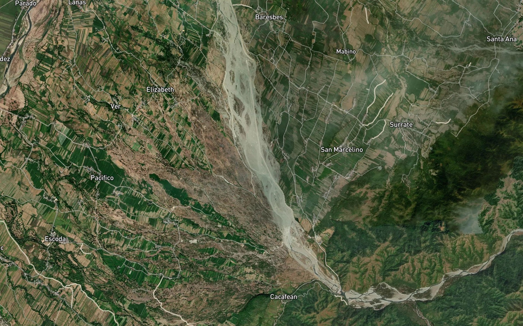Satellite map of the Padsan River