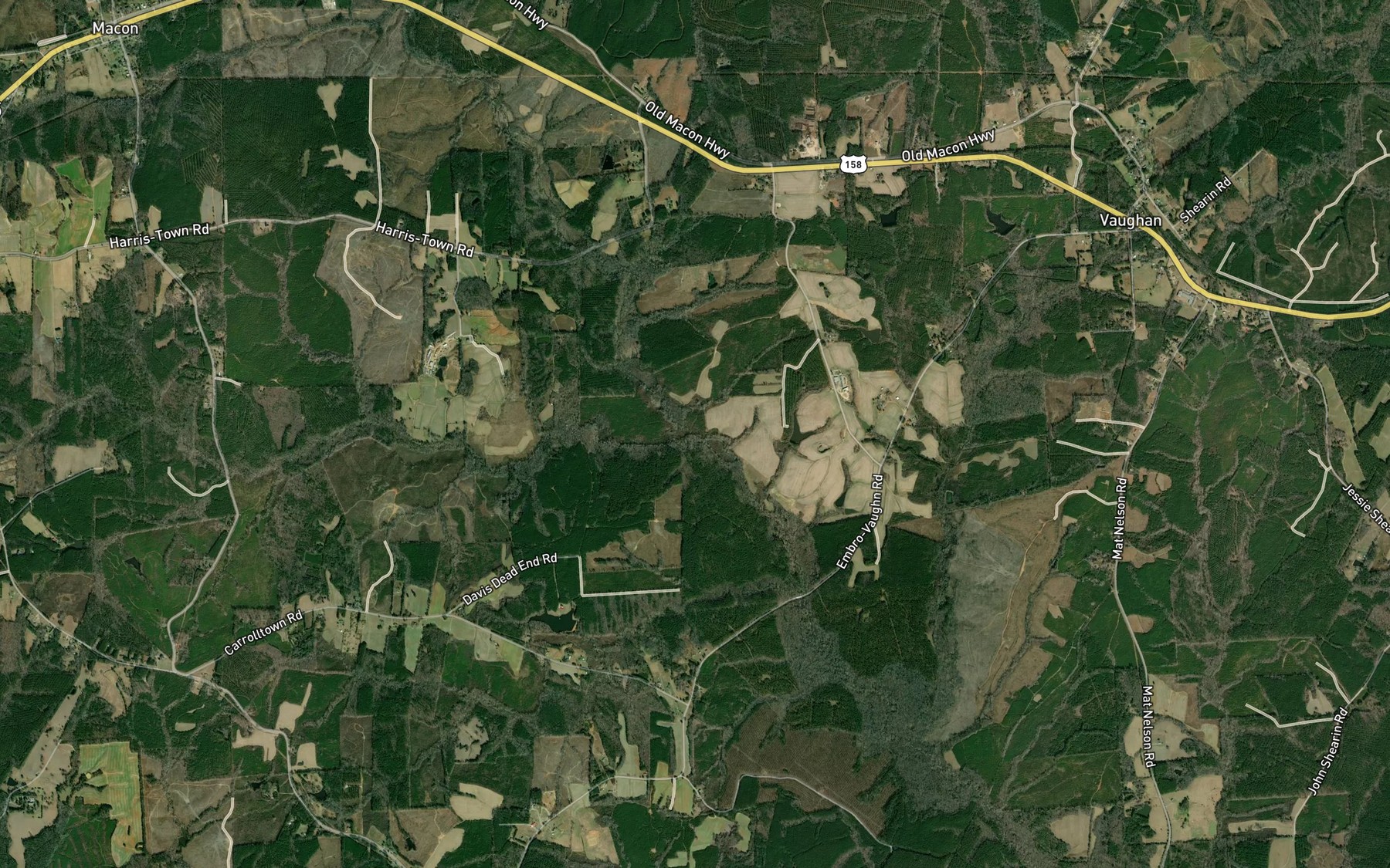 Satellite map of the Dowtins Creek
