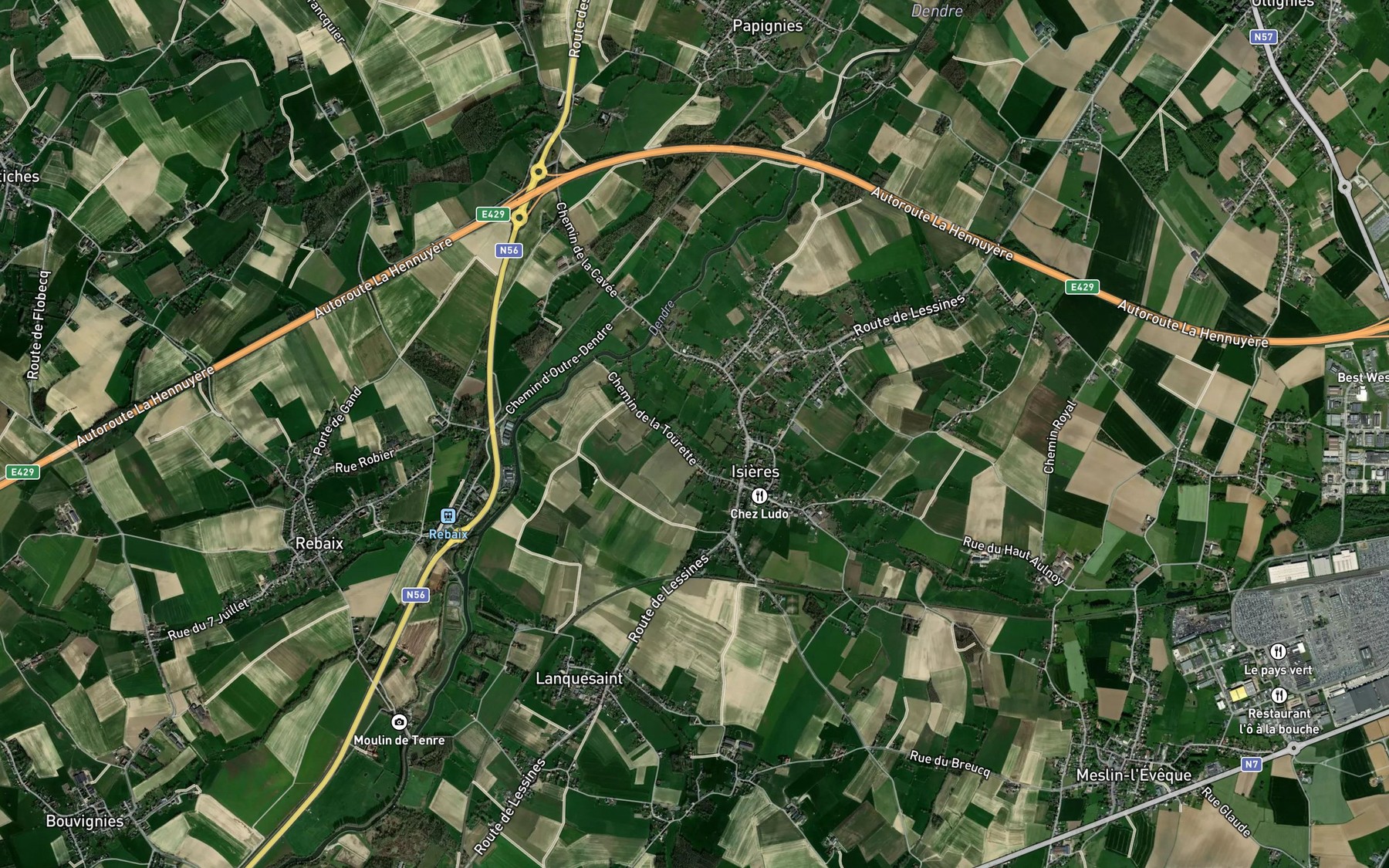 Satellite map of the Sille