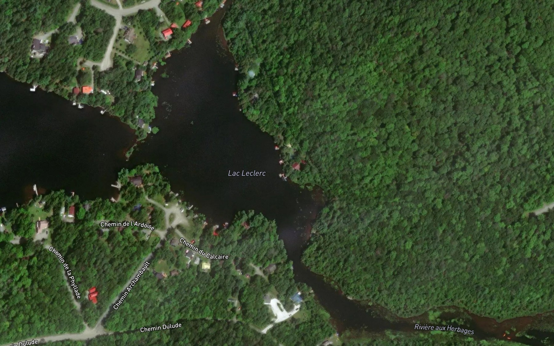 Satellite map of the Lac Leclerc