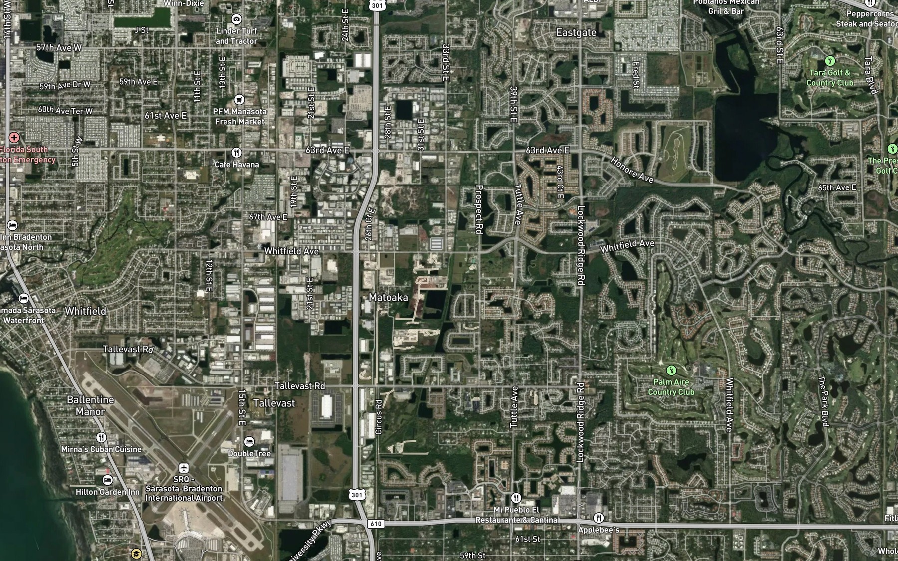 Satellite map of the Pearce Canal