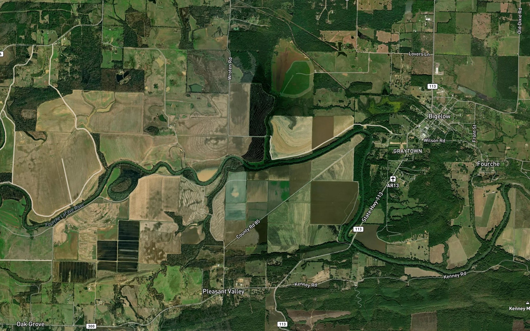 Satellite map of the Mill Creek