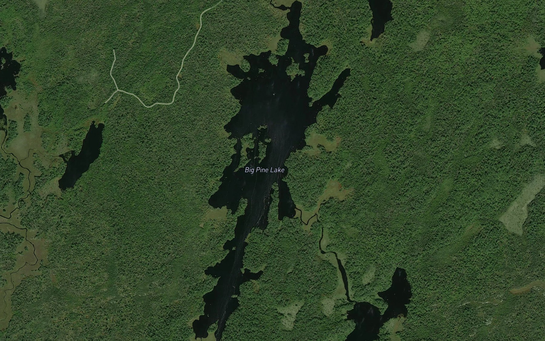 Satellite map of the Big Pine Lake