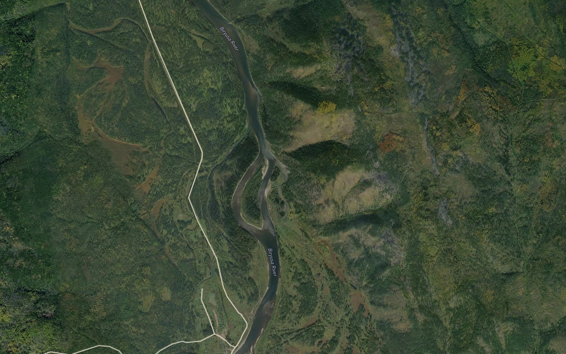 Satellite map of the Techa