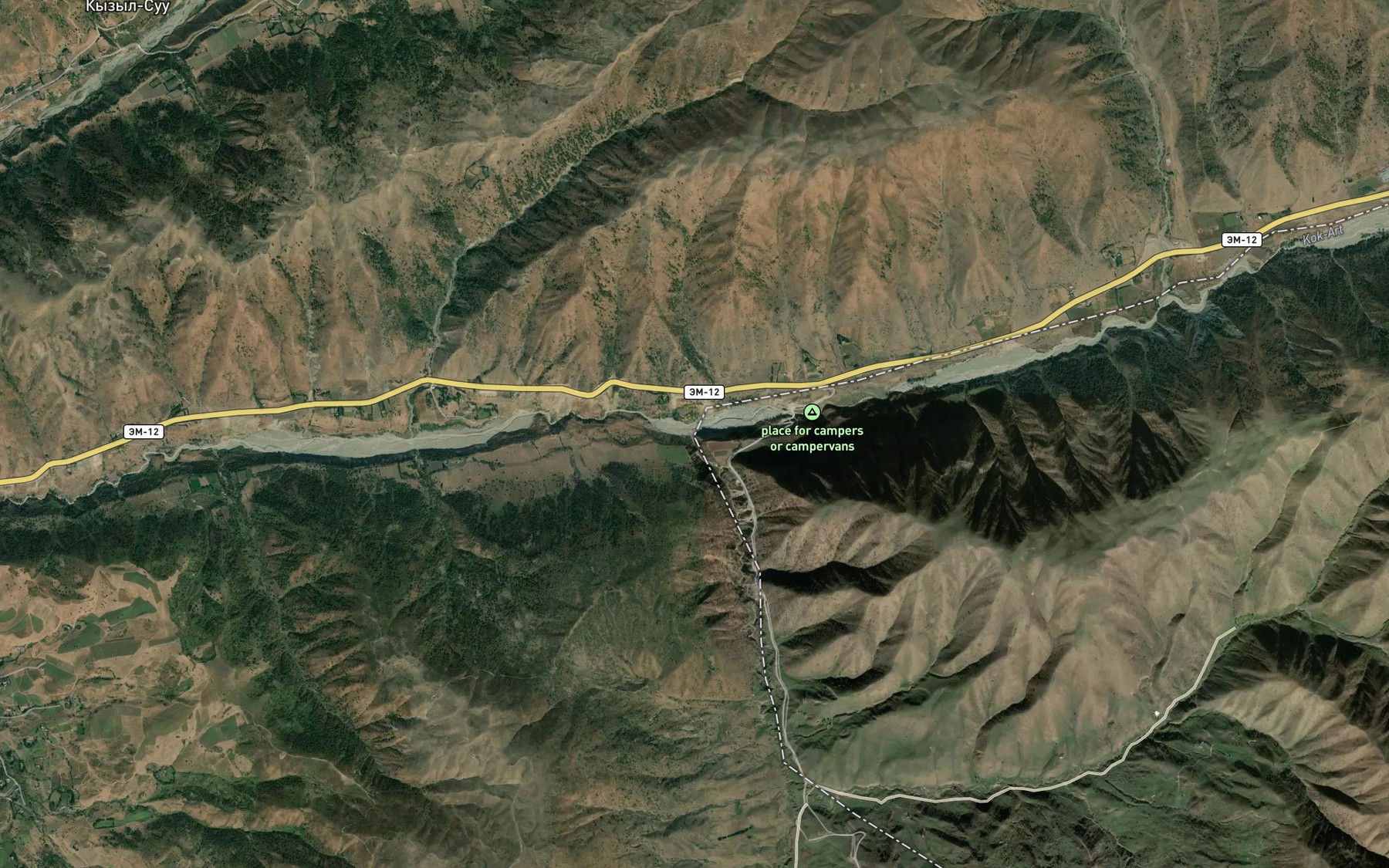 Satellite map of the Kuldanbes