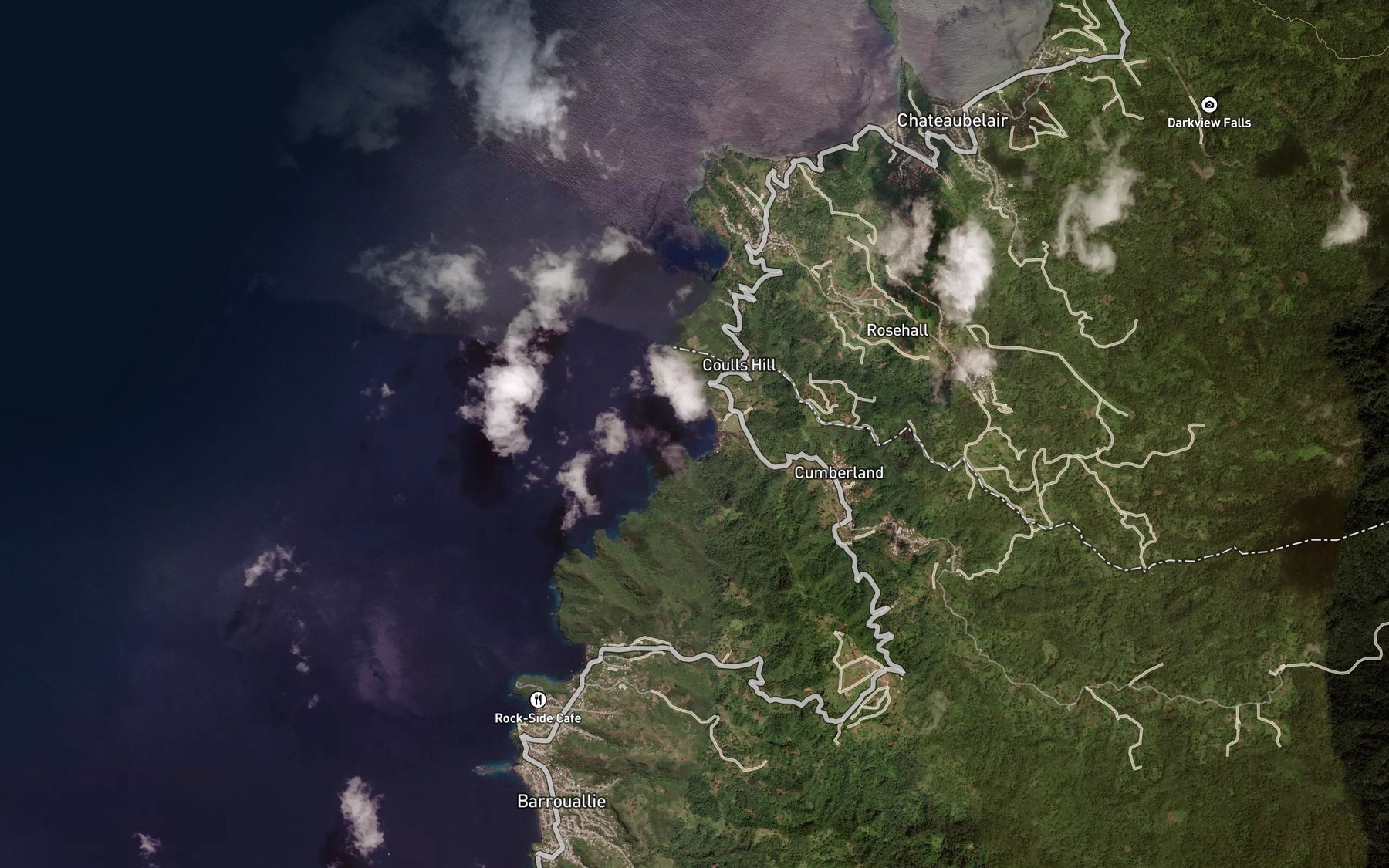 Satellite map of the Cumberland Bay