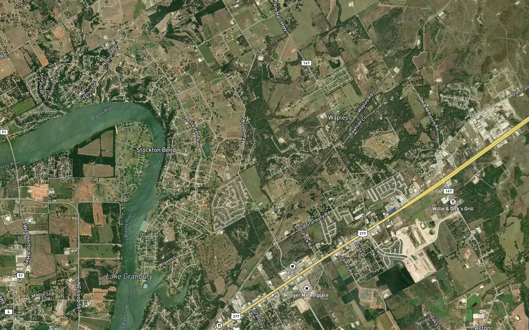 Satellite map of the Nolan Branch