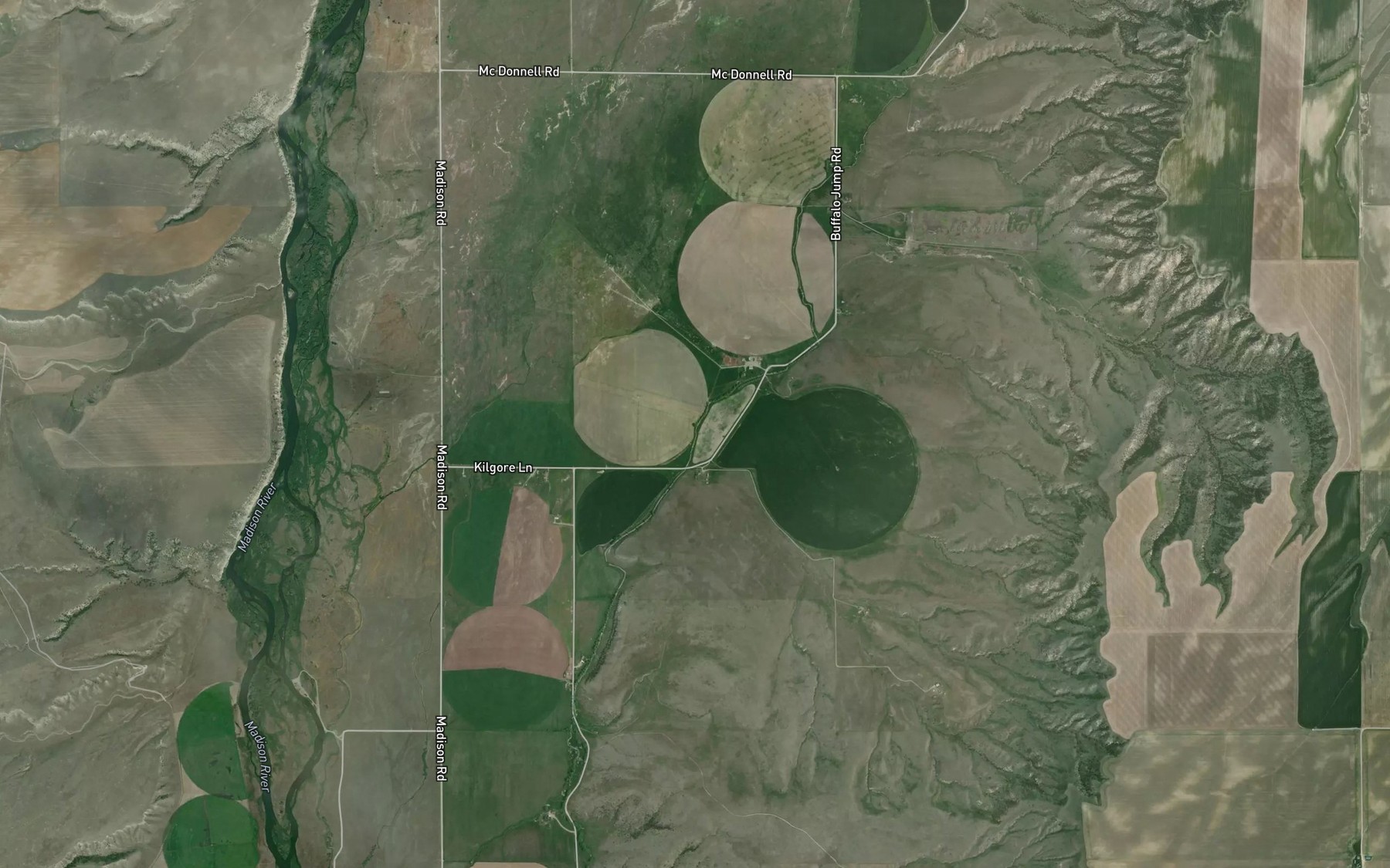 Satellite map of the Sloan Ditch