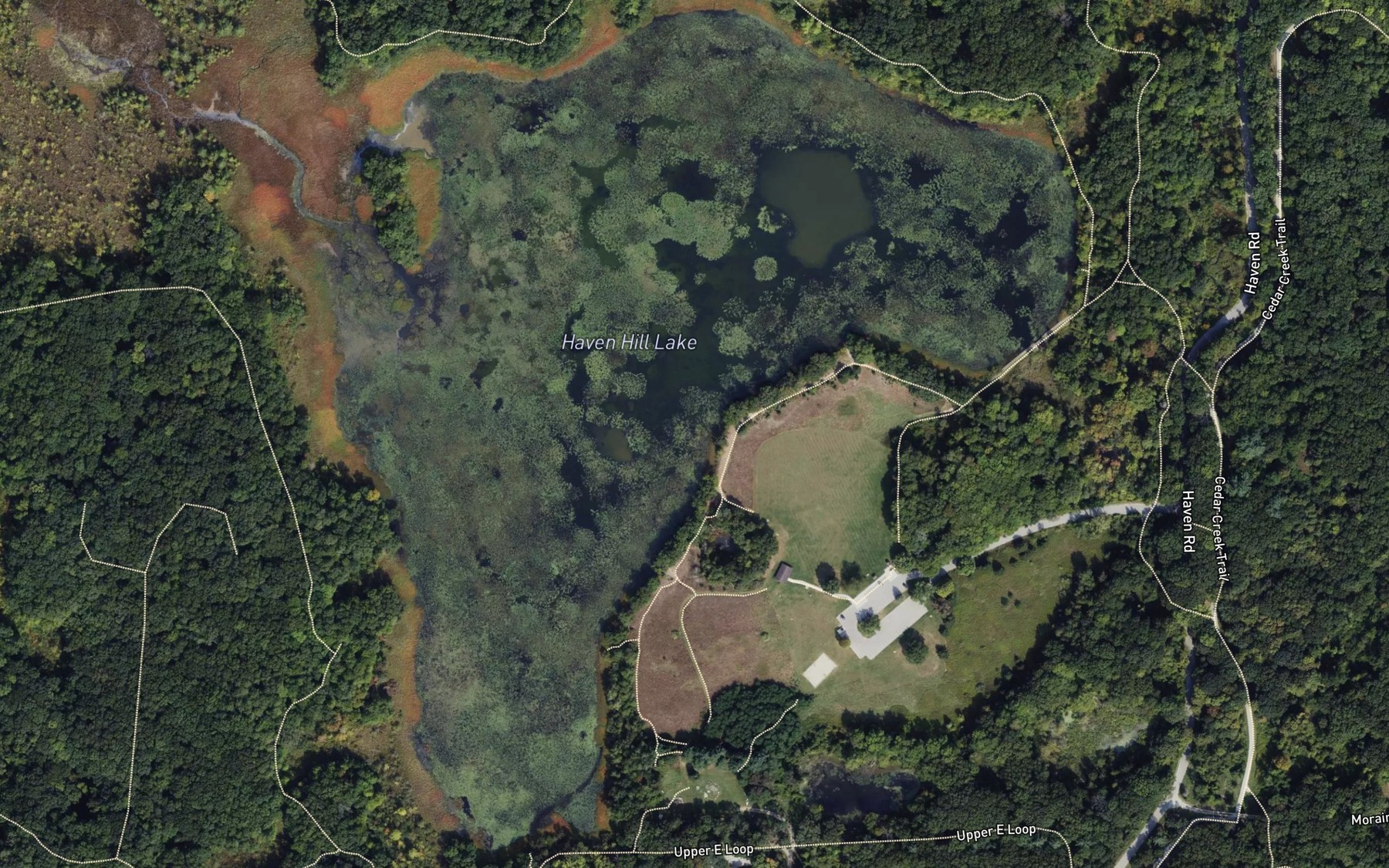 Satellite map of the Haven Hill Lake