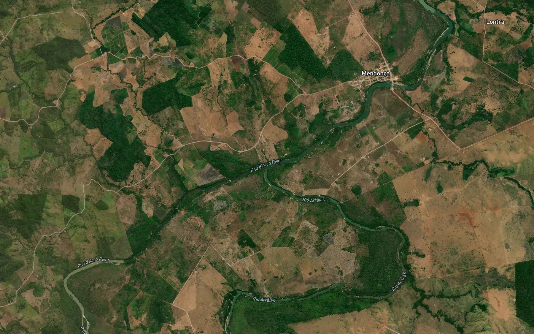 Satellite map of the Rio Arraias do Araguaia