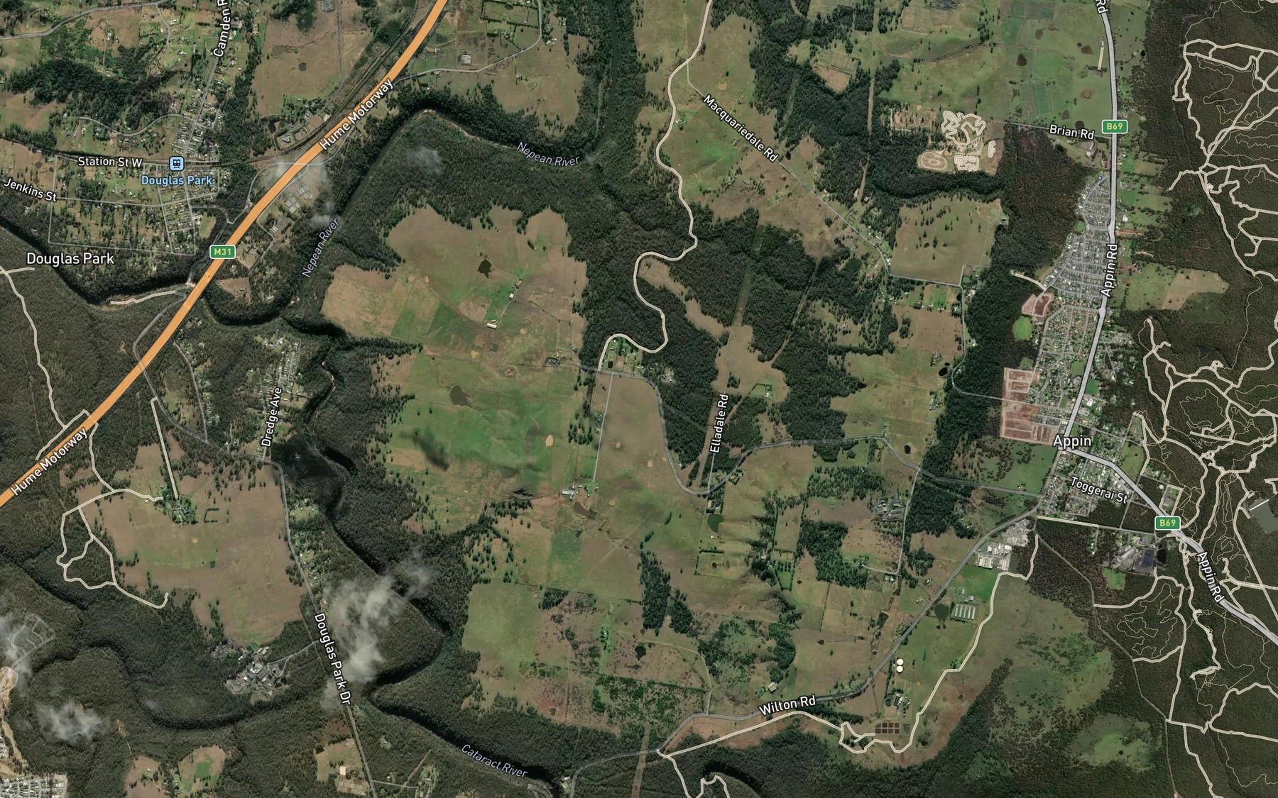 Satellite map of the Simpsons Creek