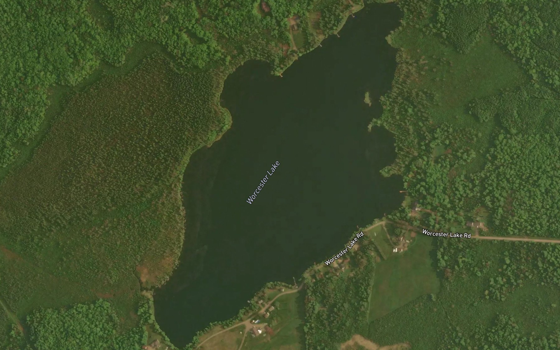 Satellite map of the Worcester Lake