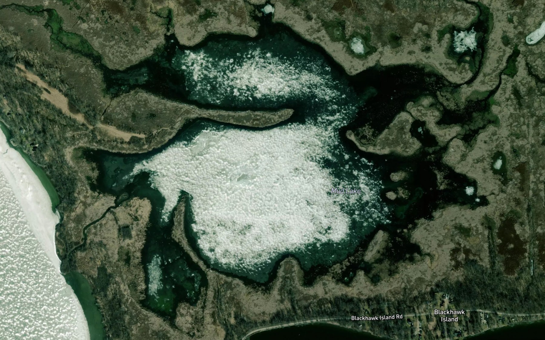 Satellite map of the Mud Lake