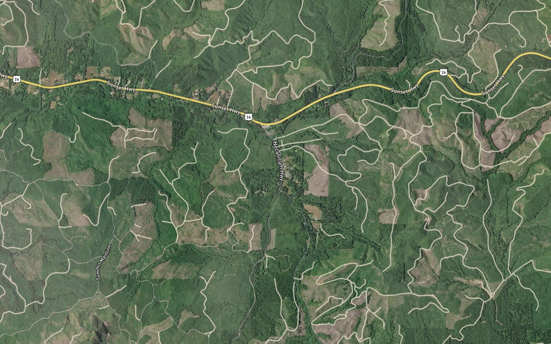 Satellite map of the Joe Creek
