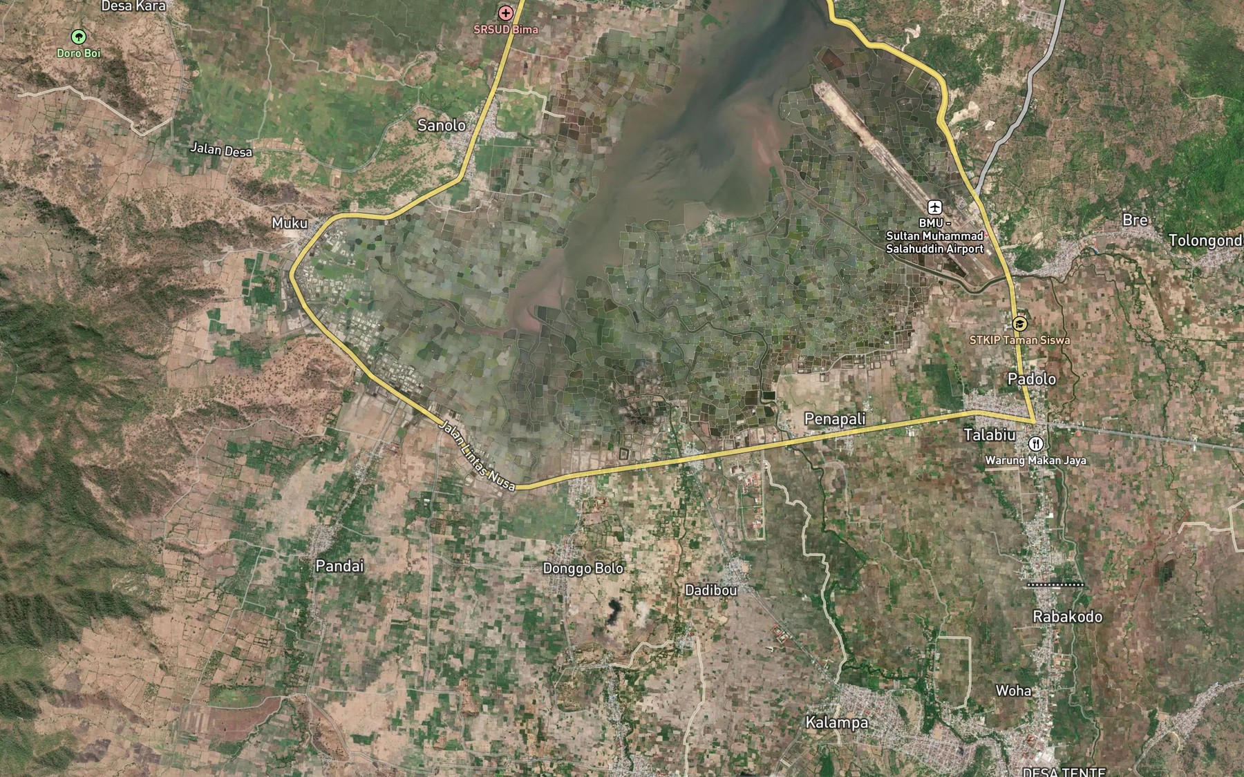 Satellite map of the Sori Keli