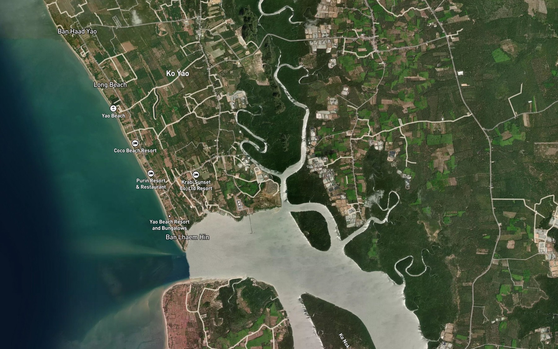 Satellite map of the Khlong Rua