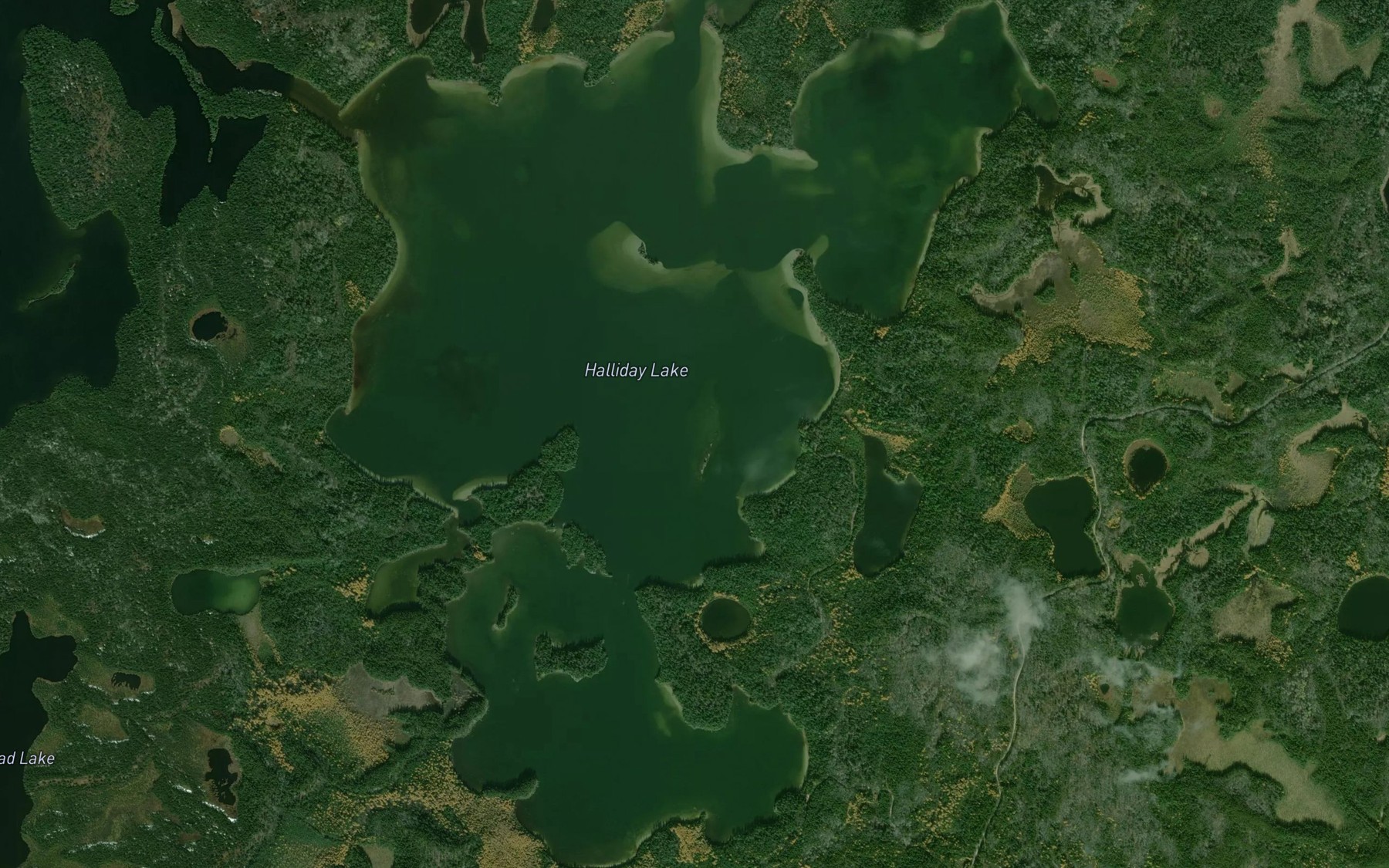 Satellite map of the Halliday Lake