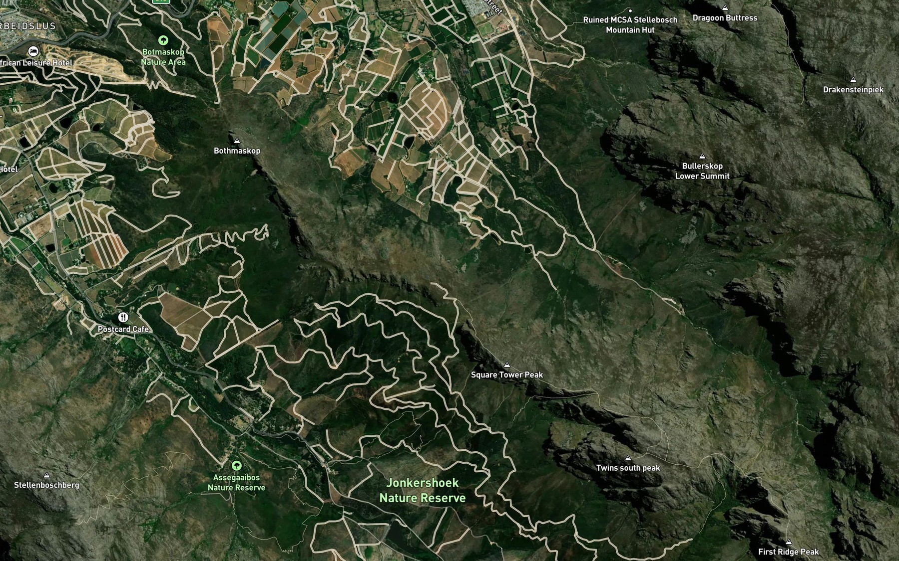 Satellite map of the Second Waterfall Ravine
