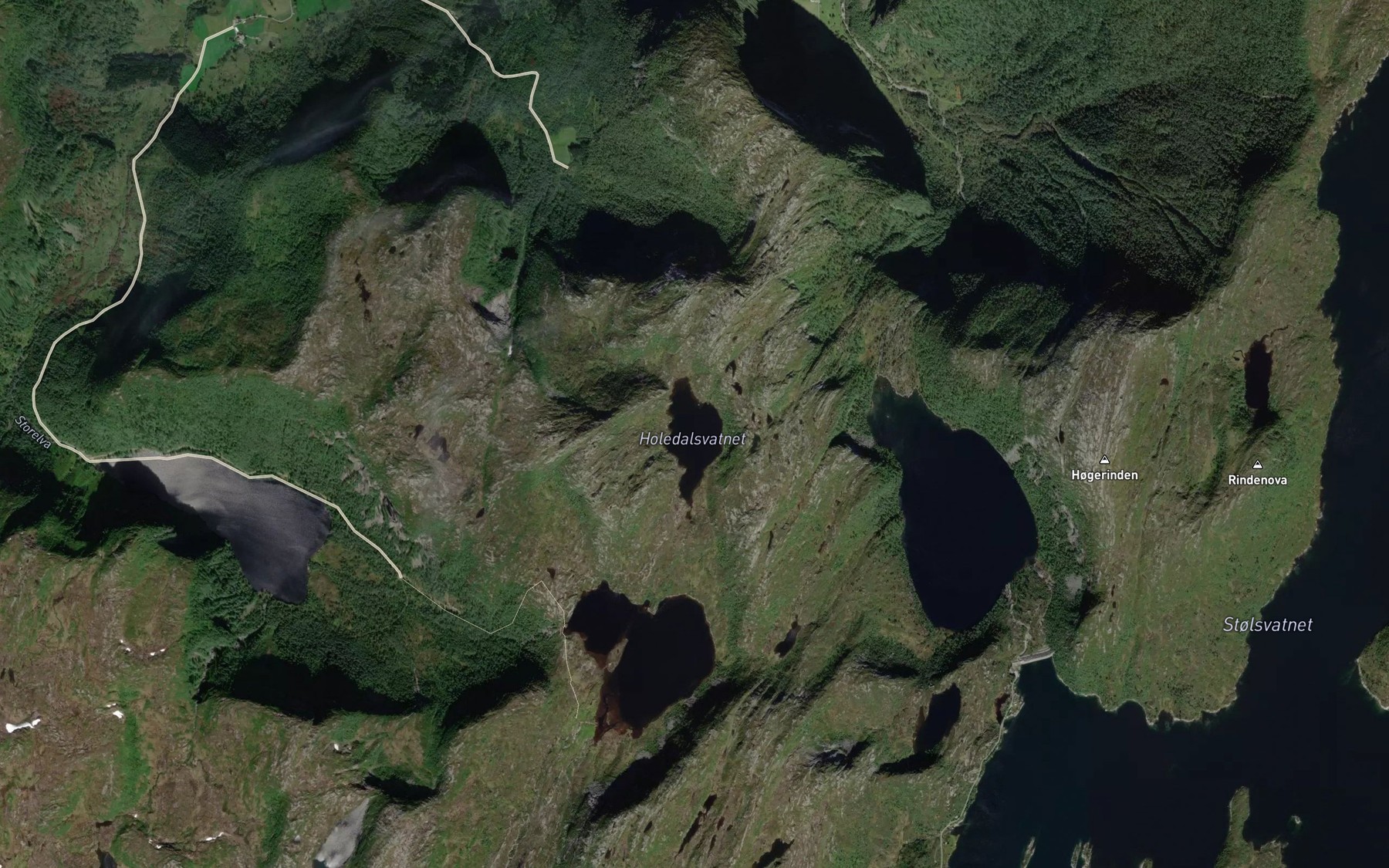 Satellite map of the Holedalsvatnet