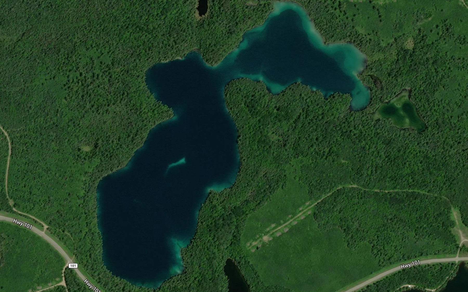 Satellite map of the Emerald Lake