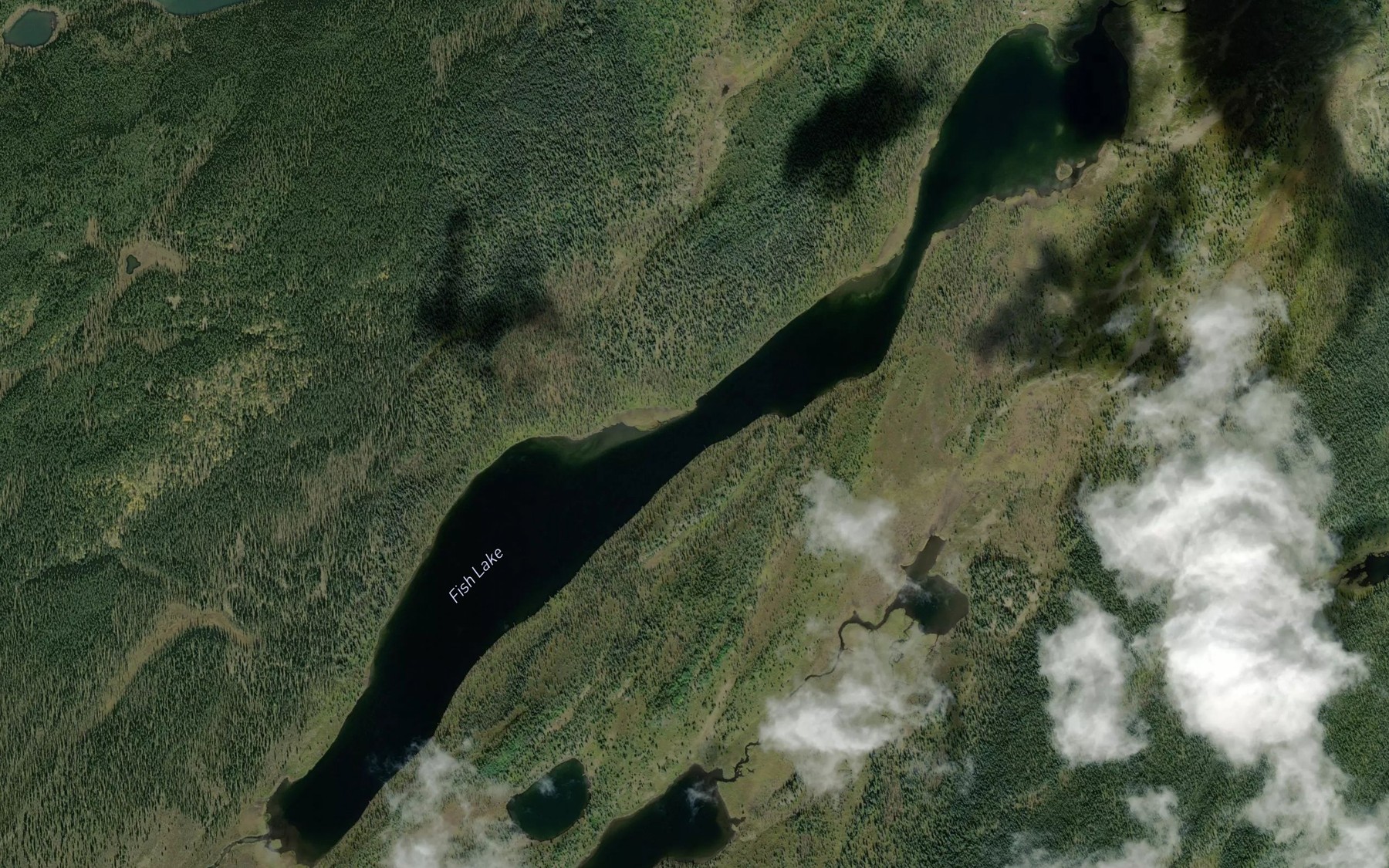 Satellite map of the Fish Lake