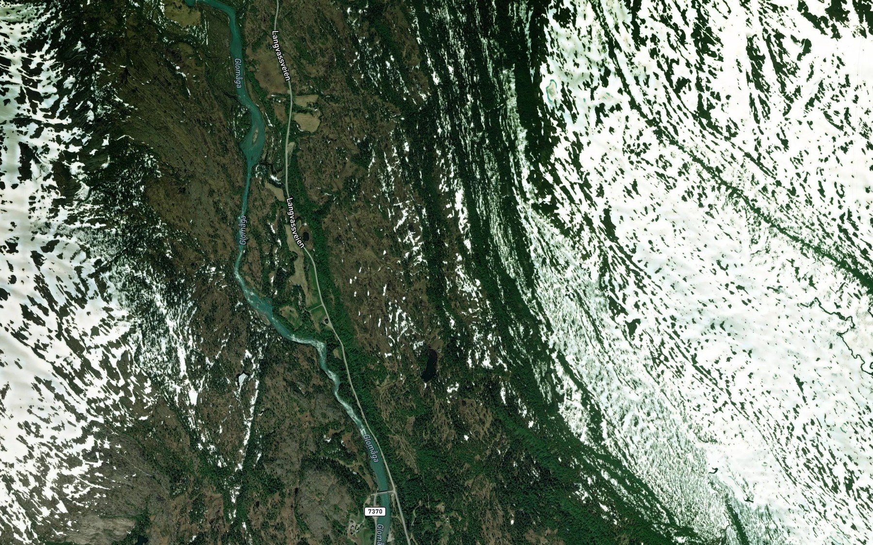Satellite map of the Vakkerlibekken