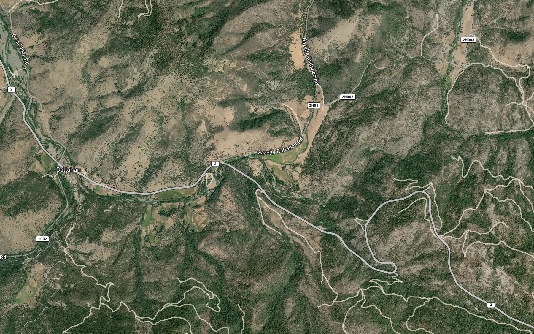 Satellite map of the Big Mill Creek