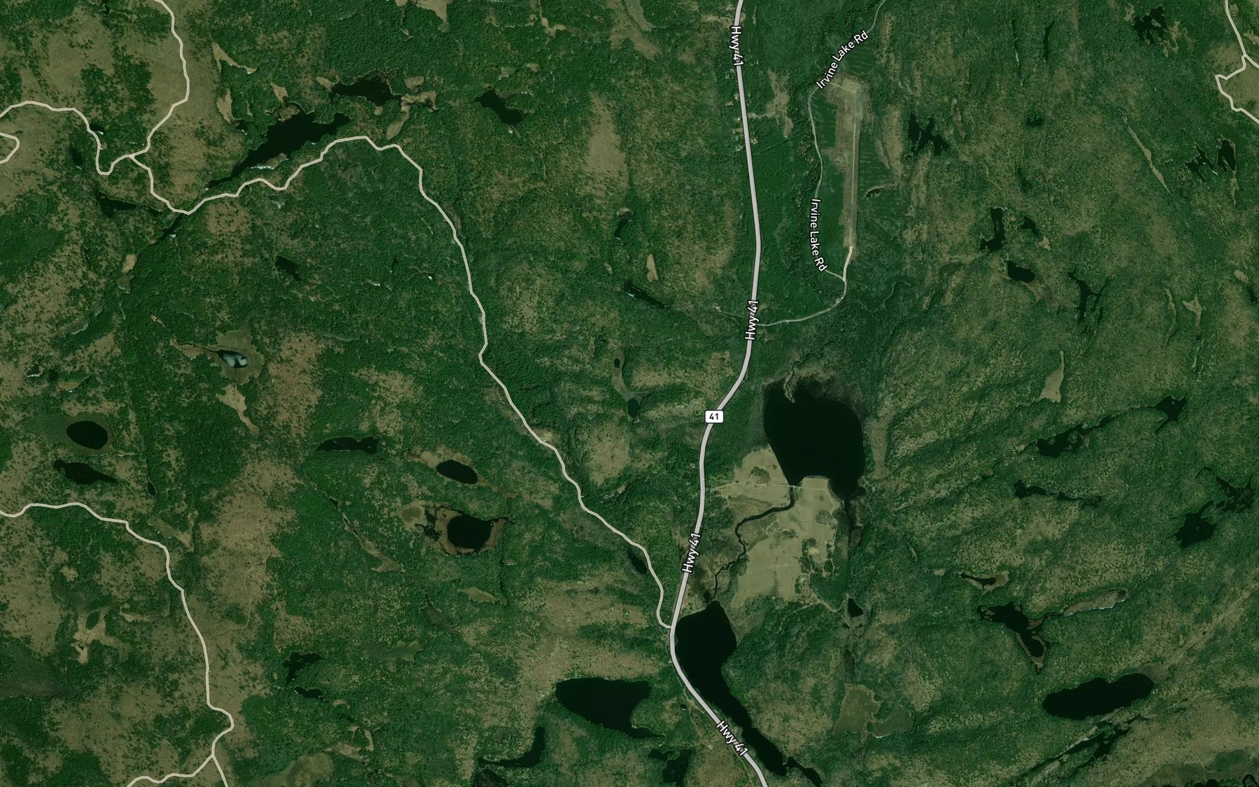 Satellite map of the Little Spruce Lake