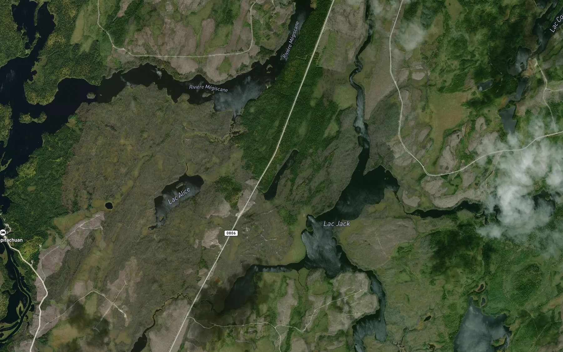 Satellite map of the Lac Danielle