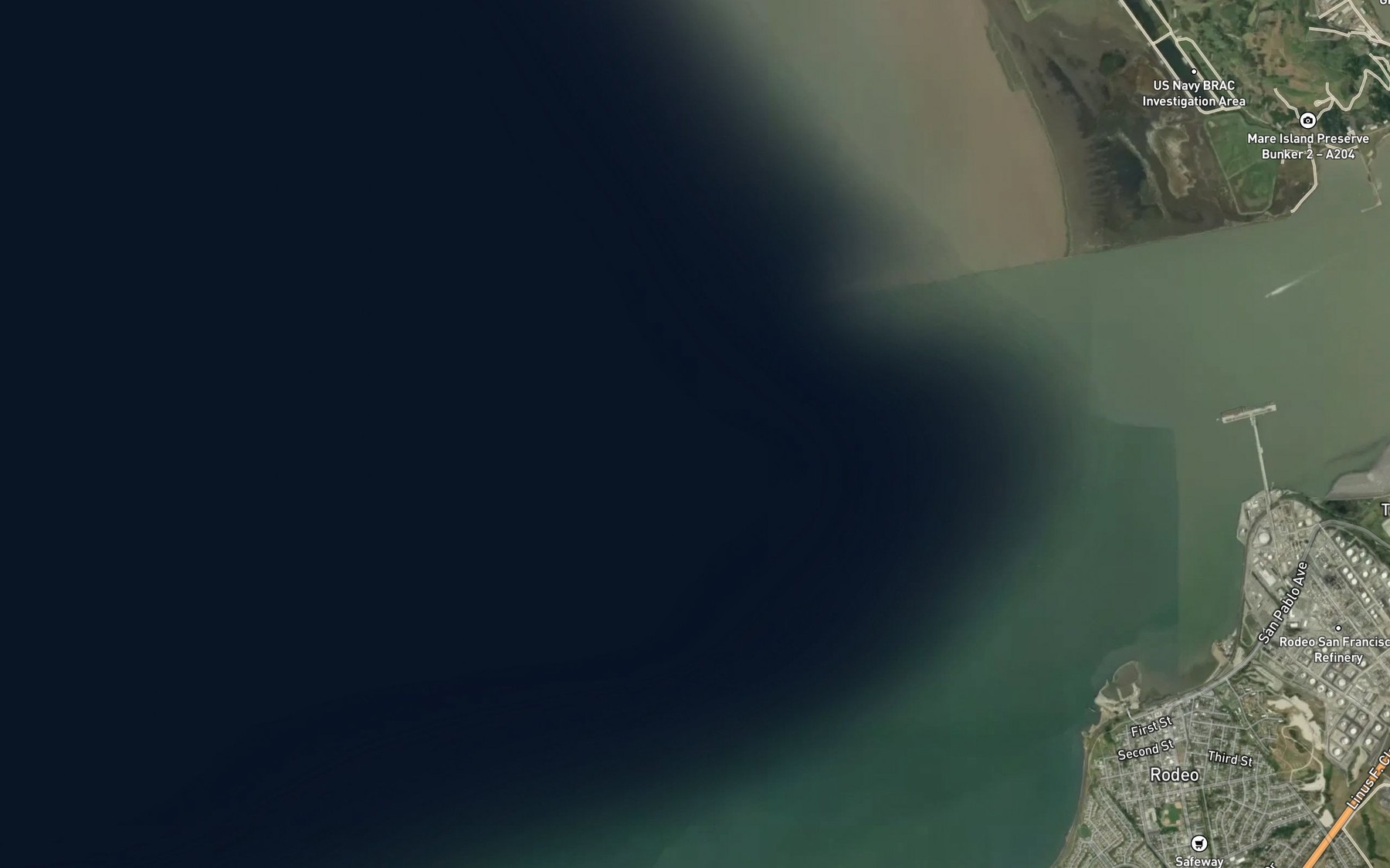 Satellite map of the Pinole Shoal Channel