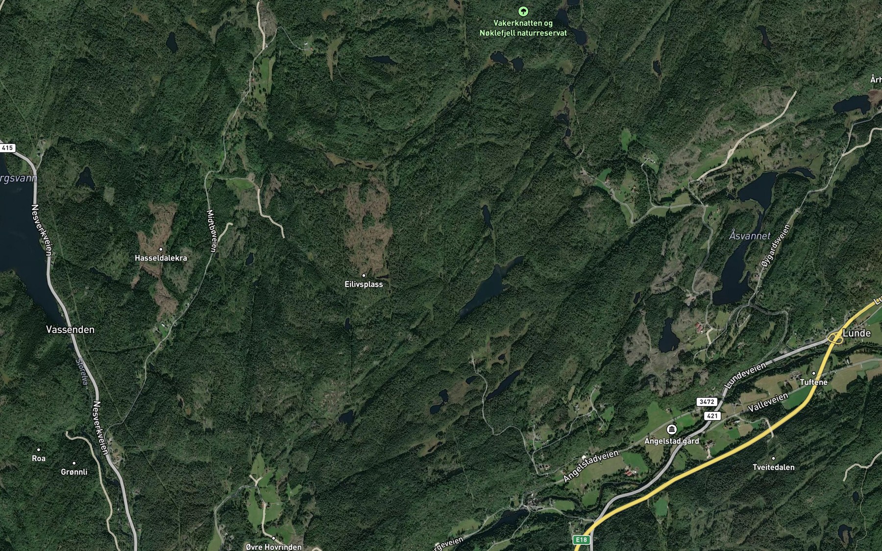 Satellite map of the Ertetjenn