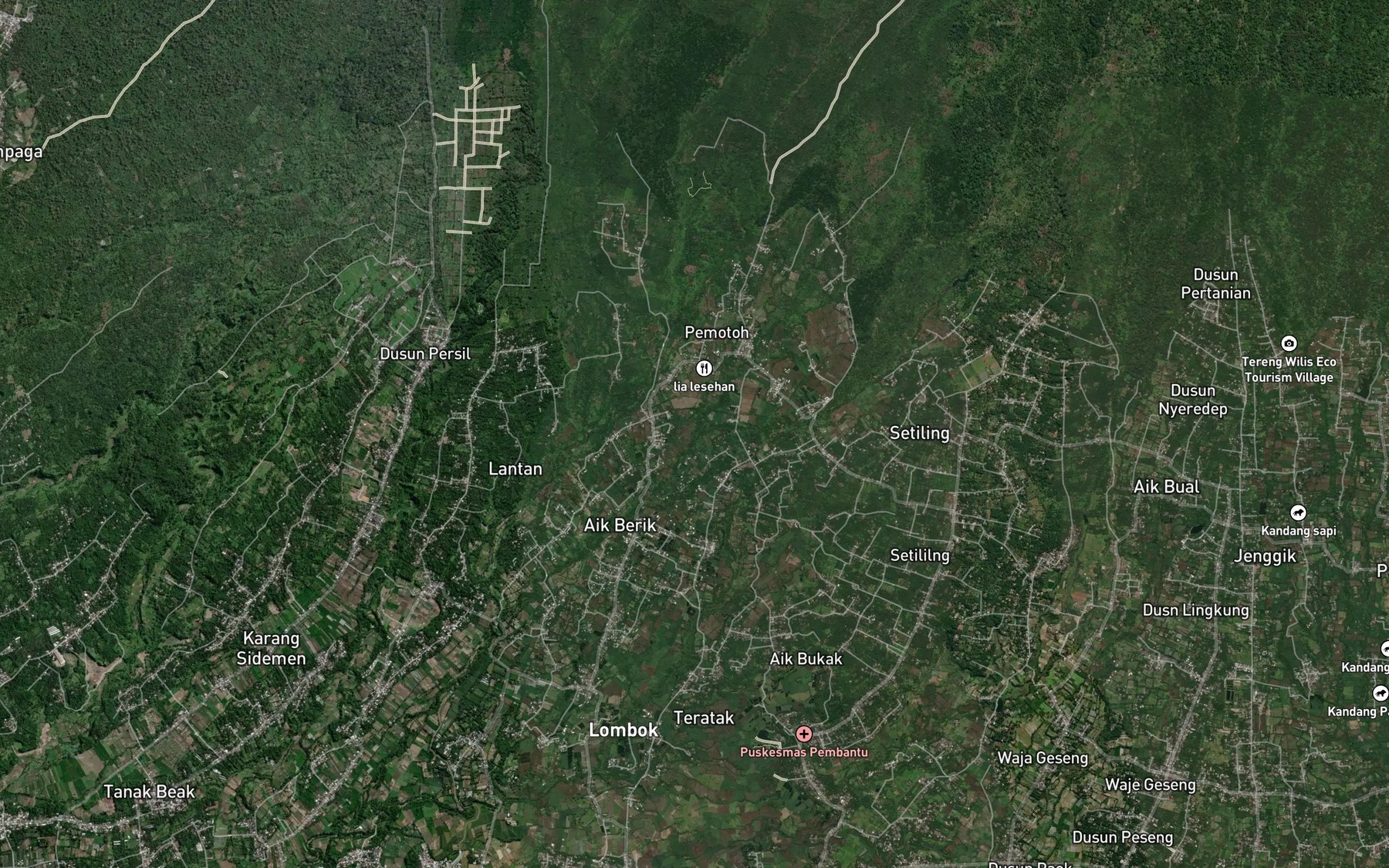 Satellite map of the Kokok Endakendak