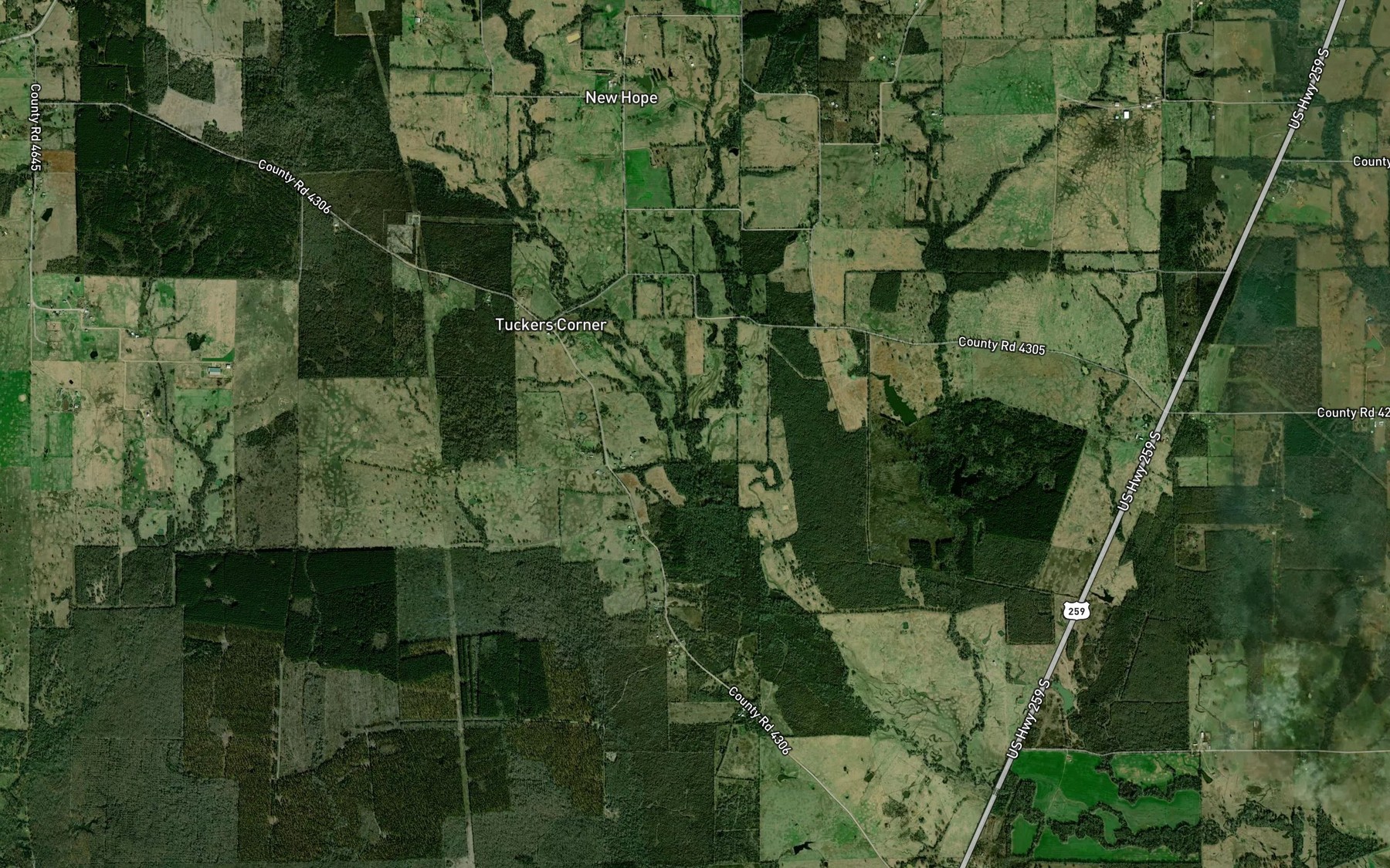 Satellite map of the Cooper Creek