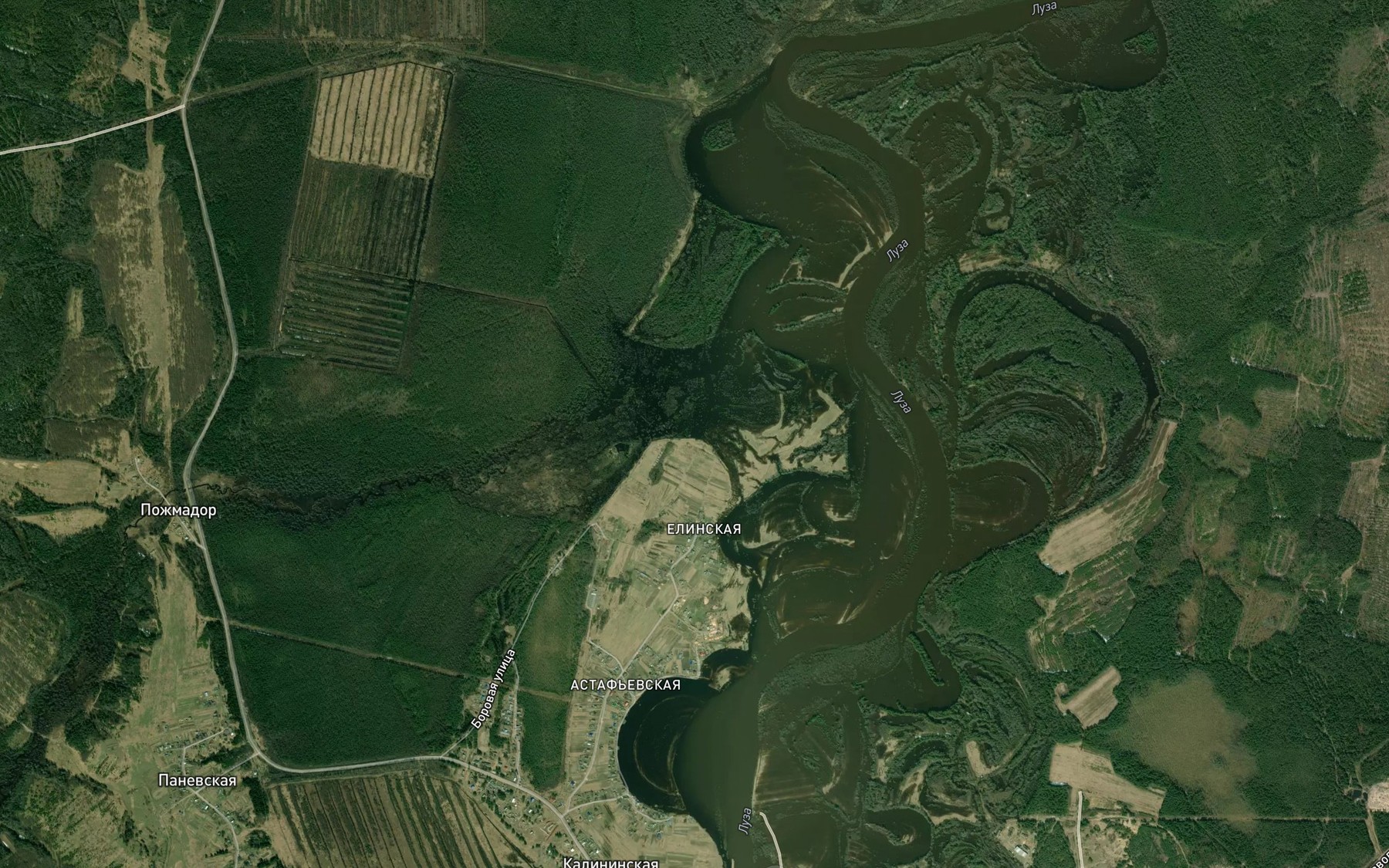 Satellite map of the Pozhma