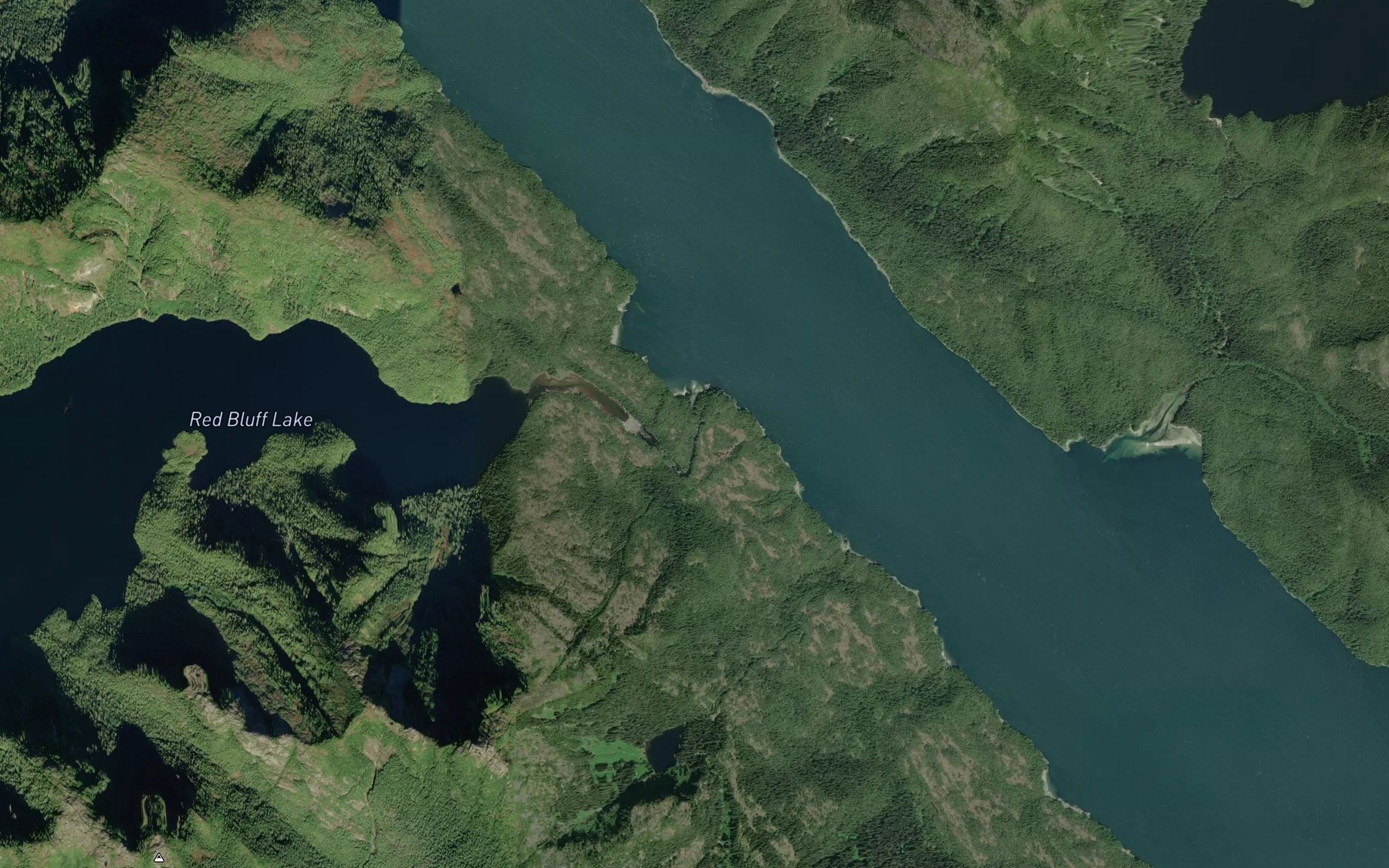 Satellite map of the Red Bluff Creek