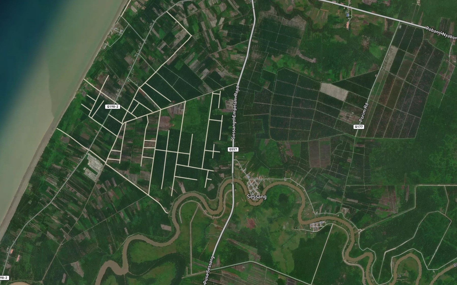 Satellite map of the Sungai Sesang