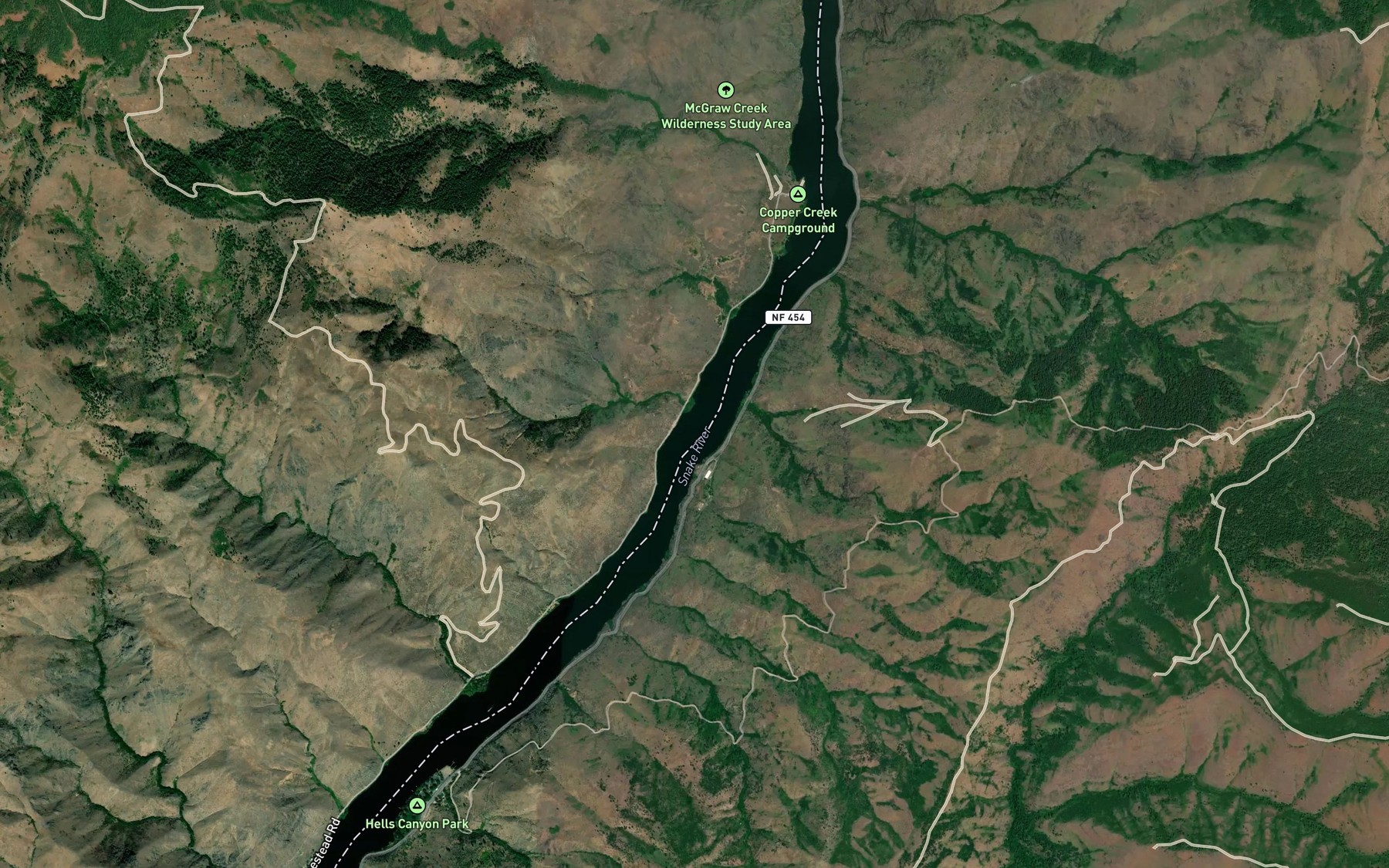 Satellite map of the Ashby Creek