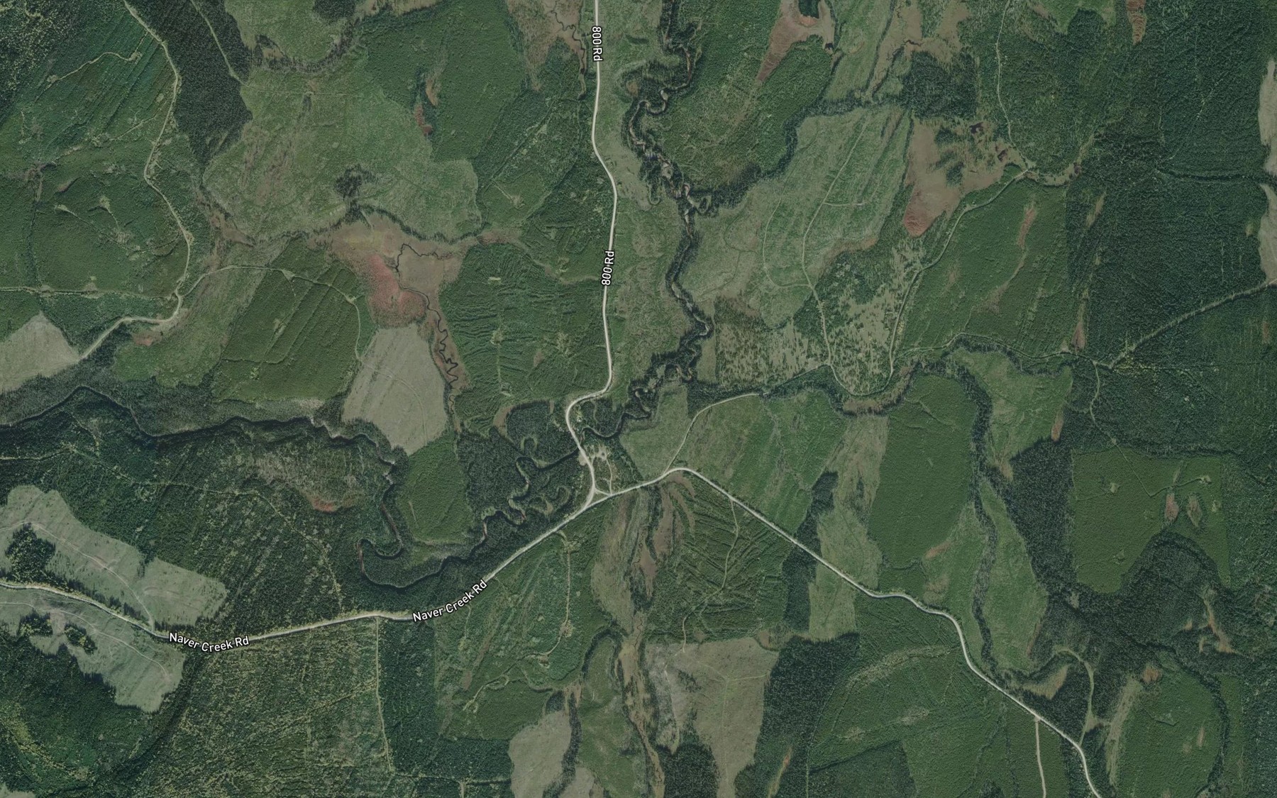 Satellite map of the Noon Creek